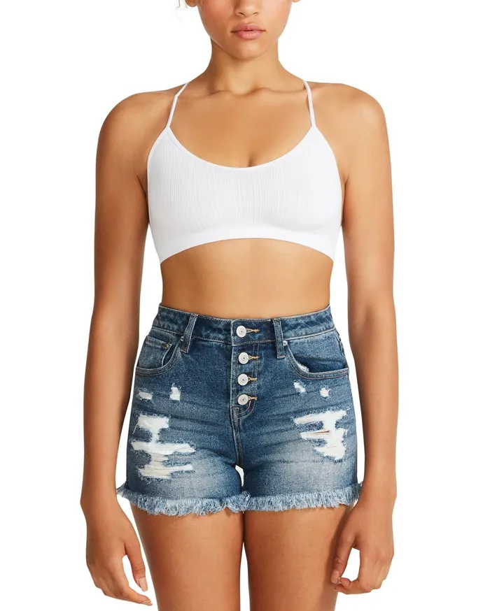 Womens The Ella Mesh Bralette White Steve Madden Tops and Shirts