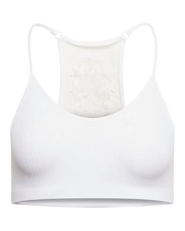 Womens The Ella Mesh Bralette White Steve Madden Tops and Shirts