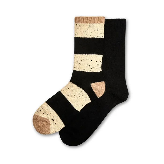 Womens Tipped Stripe Crew Black Multi Steve Madden Socks and Tights