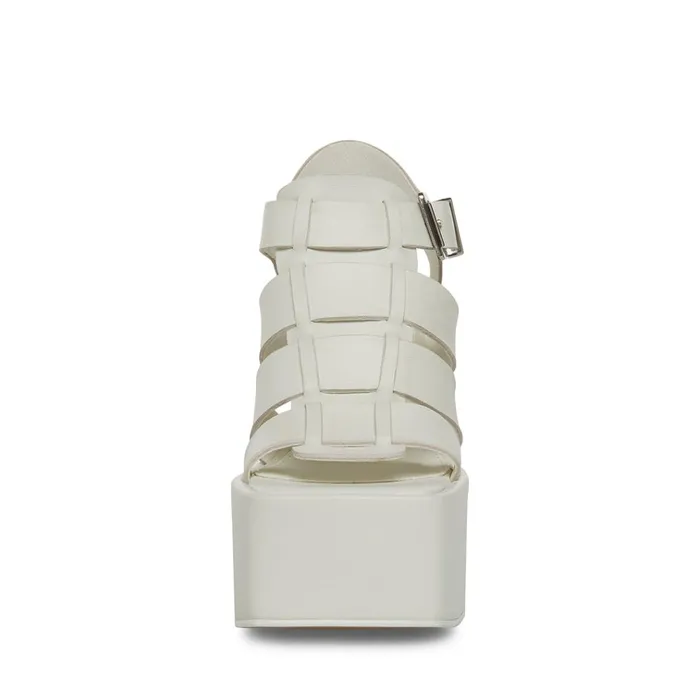 Womens Tranquil White Leather Steve Madden Heels