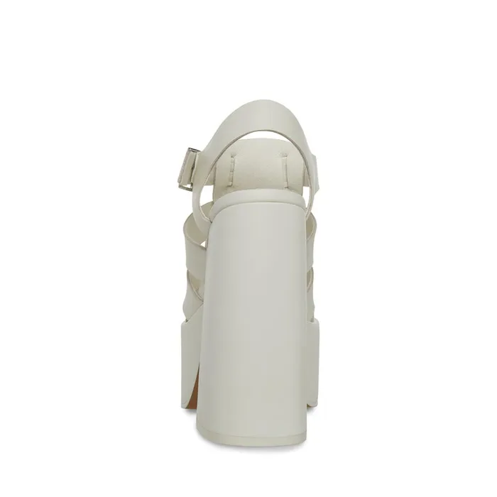 Womens Tranquil White Leather Steve Madden Heels