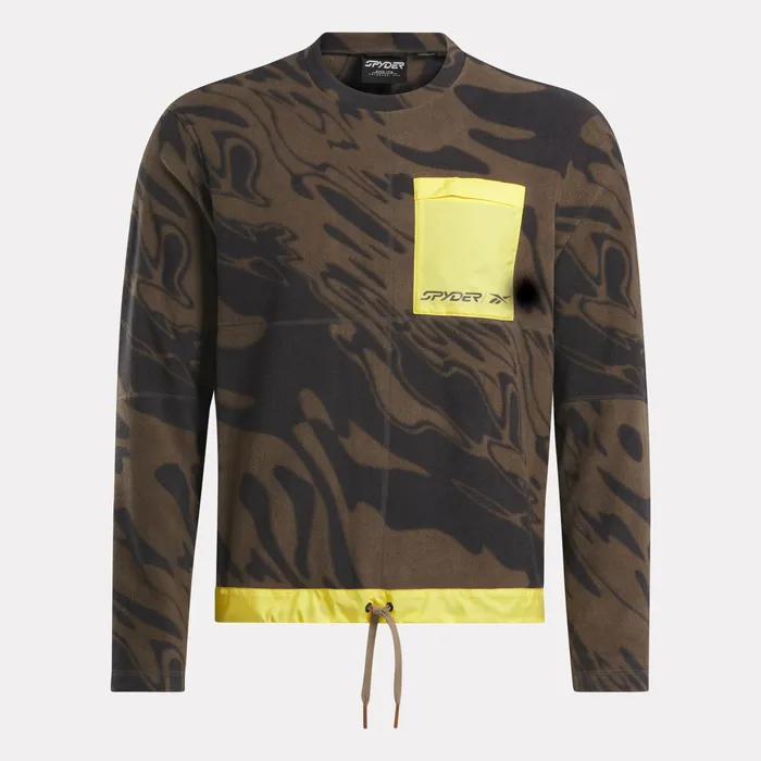 Womens Unisex Spyder X Reebok Lounge Crew 8211 Brown Spyder Fleece