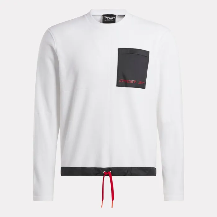 Womens Unisex Spyder X Reebok Lounge Crew 8211 White Spyder Fleece