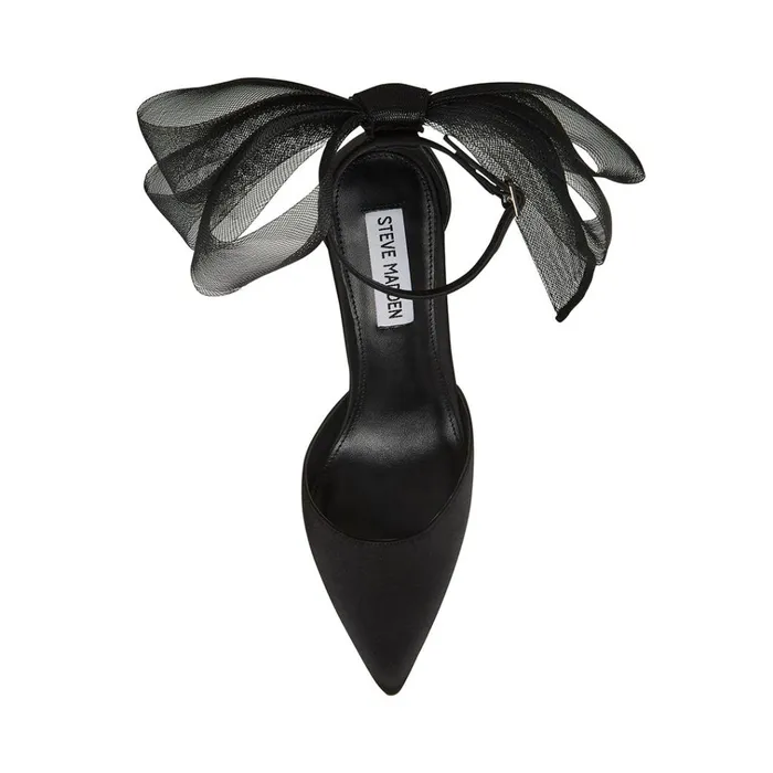 Womens Valenteen Black Satin Steve Madden Heels