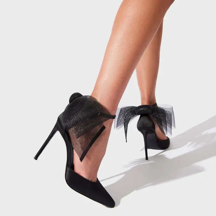 Womens Valenteen Black Satin Steve Madden Heels