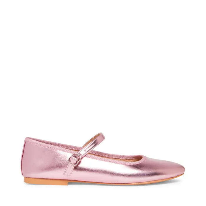 Womens Violette Pink Metallic Steve Madden Loafers and Flats