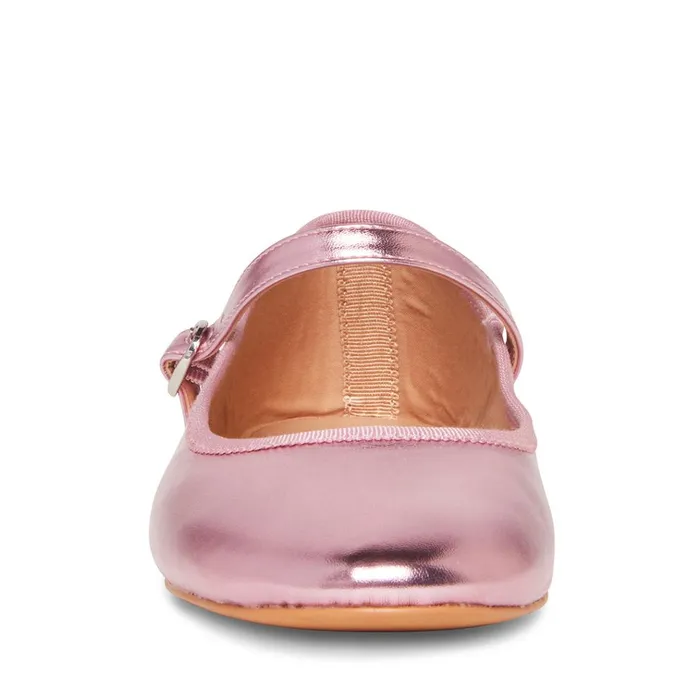 Womens Violette Pink Metallic Steve Madden Loafers and Flats