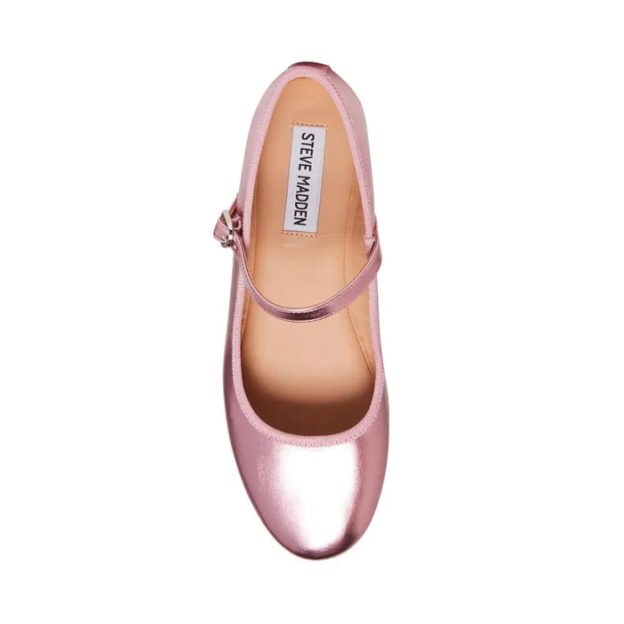 Womens Violette Pink Metallic Steve Madden Loafers and Flats