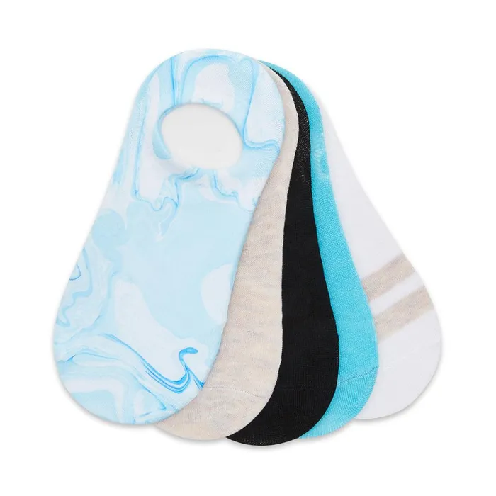 Womens Wave Swirl Sneaker Socks Turquoise Multi Steve Madden Socks and Tights