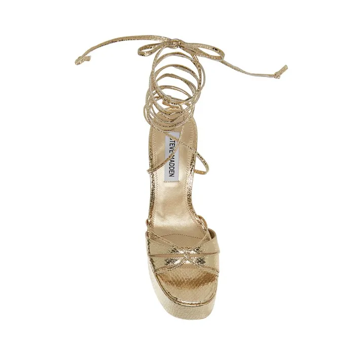 Womens Yasmyn Gold Snake Steve Madden Heels