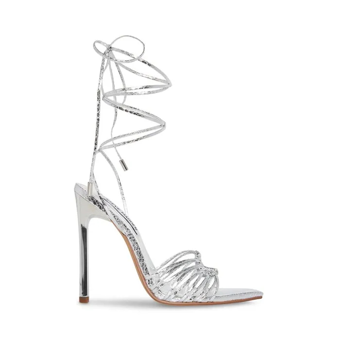 Womens Zaya Silver Snake Steve Madden Heels