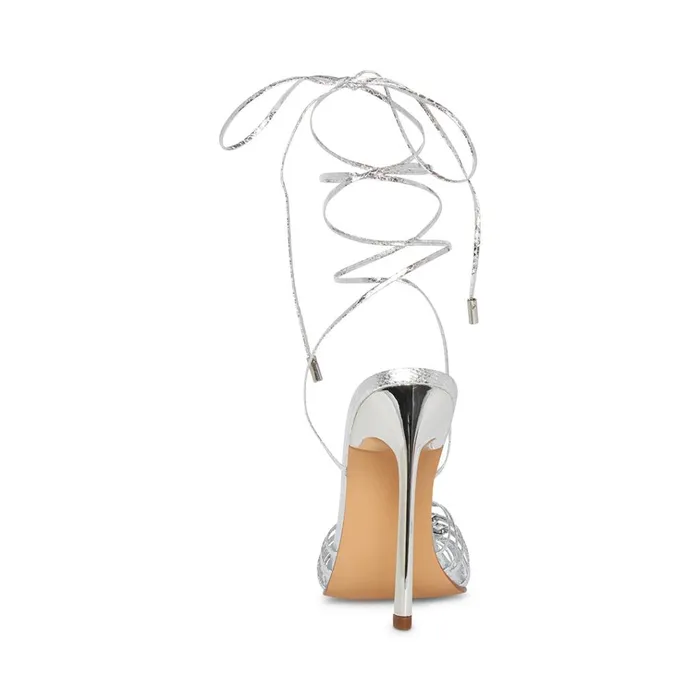 Womens Zaya Silver Snake Steve Madden Heels Womens Zaya Silver Snake Steve Madden Heels