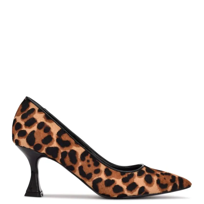 Workin Pointy Toe Pumps Leopard Haircalf Women Nine West Heels
