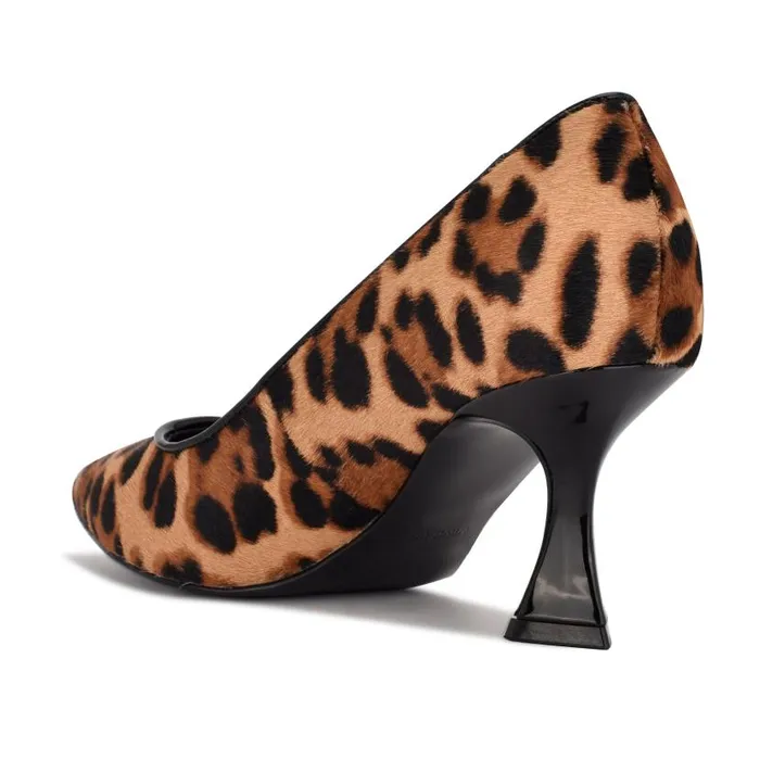 Workin Pointy Toe Pumps Leopard Haircalf Women Nine West Heels