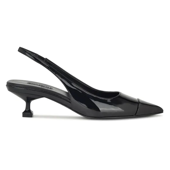 Workit Pointy Cap Toe Slingbacks Black Patent Women Nine West Heels