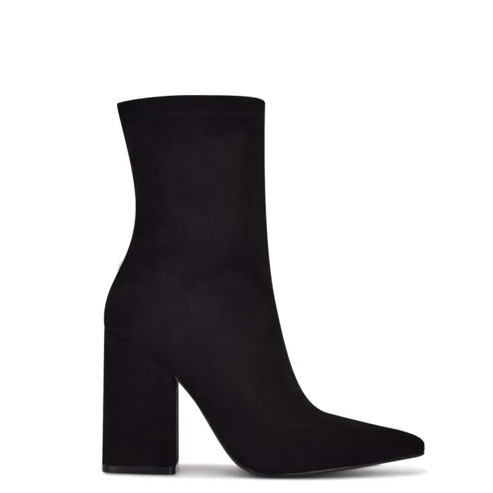 Xrey Heeled Booties Black Suede Women Nine West Boots and Booties