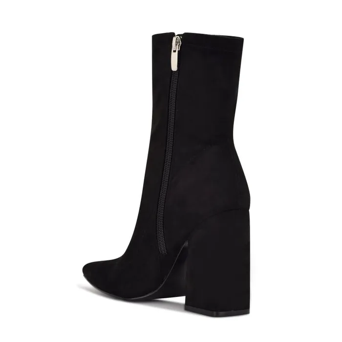 Xrey Heeled Booties Black Suede Women Nine West Boots and Booties