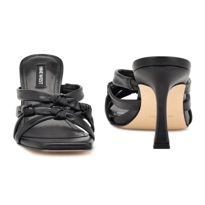 Yeander Heeled Slide Sandals Black Women Nine West Sandals