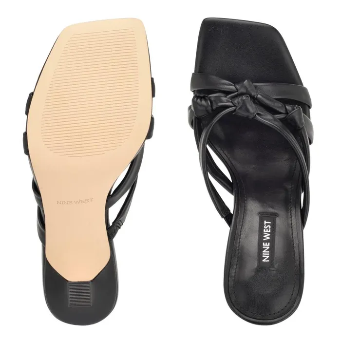 Yeander Heeled Slide Sandals Black Women Nine West Sandals