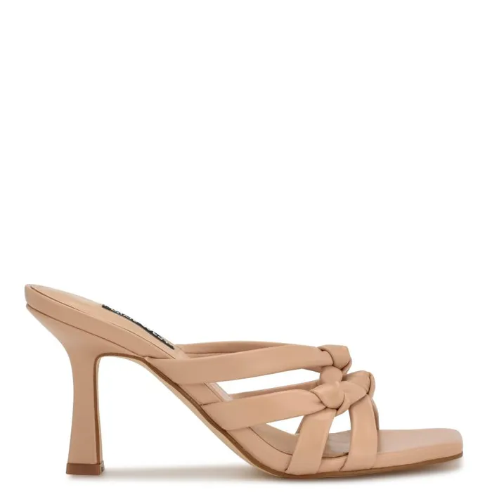 Yeander Heeled Slide Sandals Warm Blush Women Nine West Heels