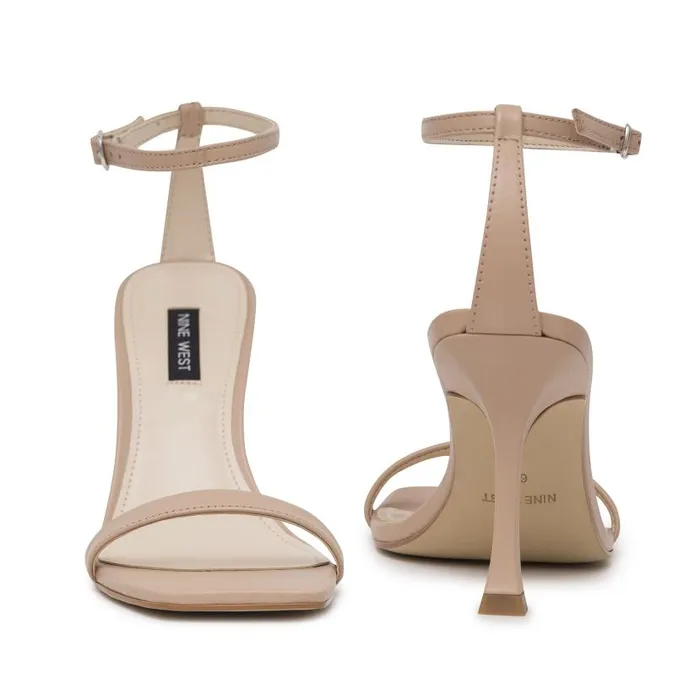 Yess Ankle Strap Sandals Barely Nude Leather Women Nine West Heels