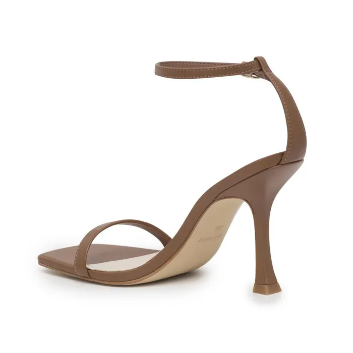 Yess Ankle Strap Sandals Light Brown Leather Women Nine West Sandals