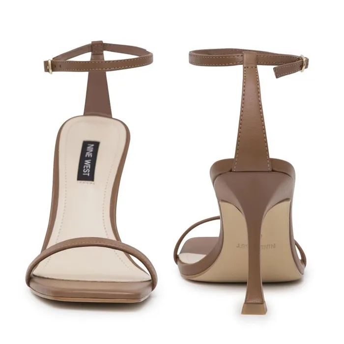 Yess Ankle Strap Sandals Light Brown Leather Women Nine West Sandals