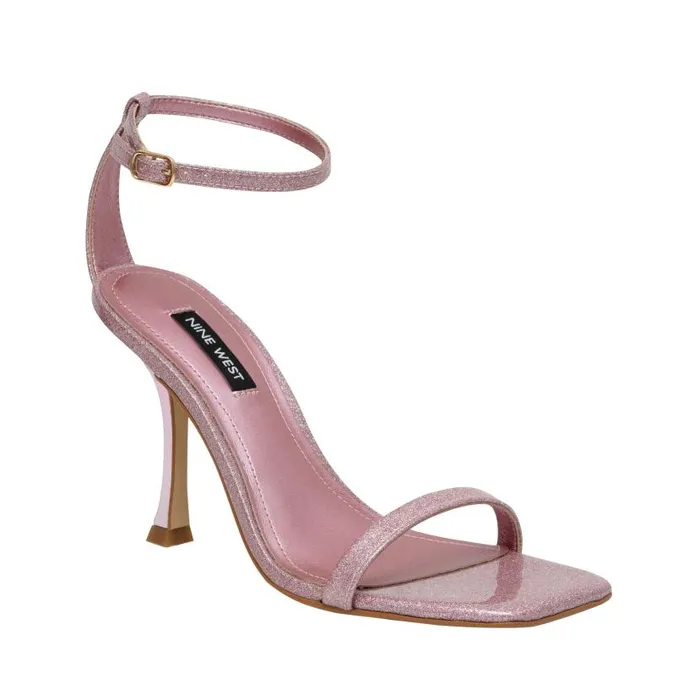 Yess Ankle Strap Sandals Pink Glitter Women Nine West Sandals