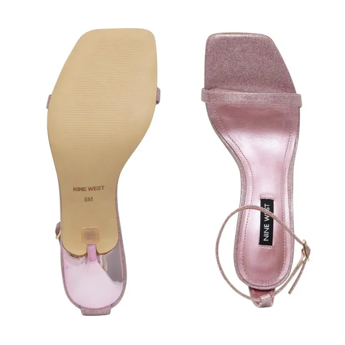 Yess Ankle Strap Sandals Pink Glitter Women Nine West Sandals