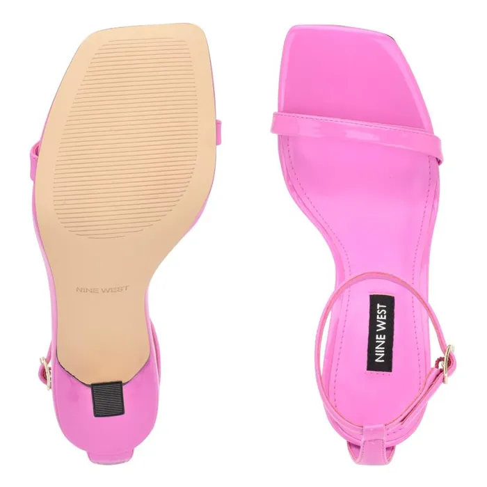Yess Ankle Strap Sandals Pink Patent Women Nine West Heels