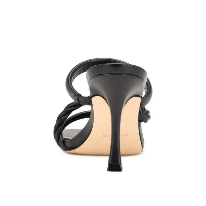 Yester Heeled Slide Sandals Black Women Nine West Heels