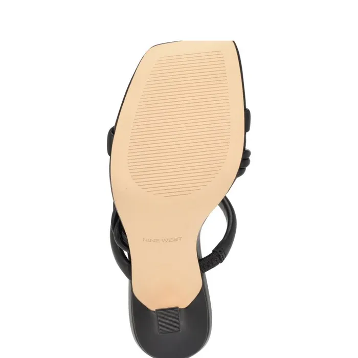 Yester Heeled Slide Sandals Black Women Nine West Heels