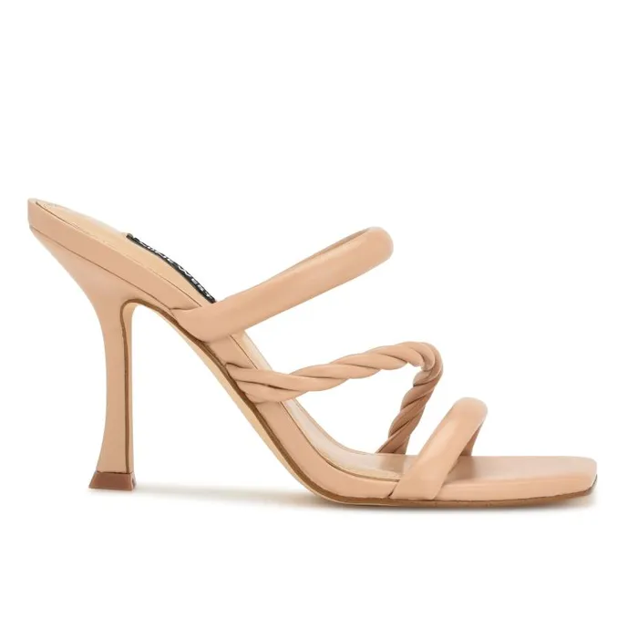 Yester Heeled Slide Sandals Warm Blush Women Nine West Sandals