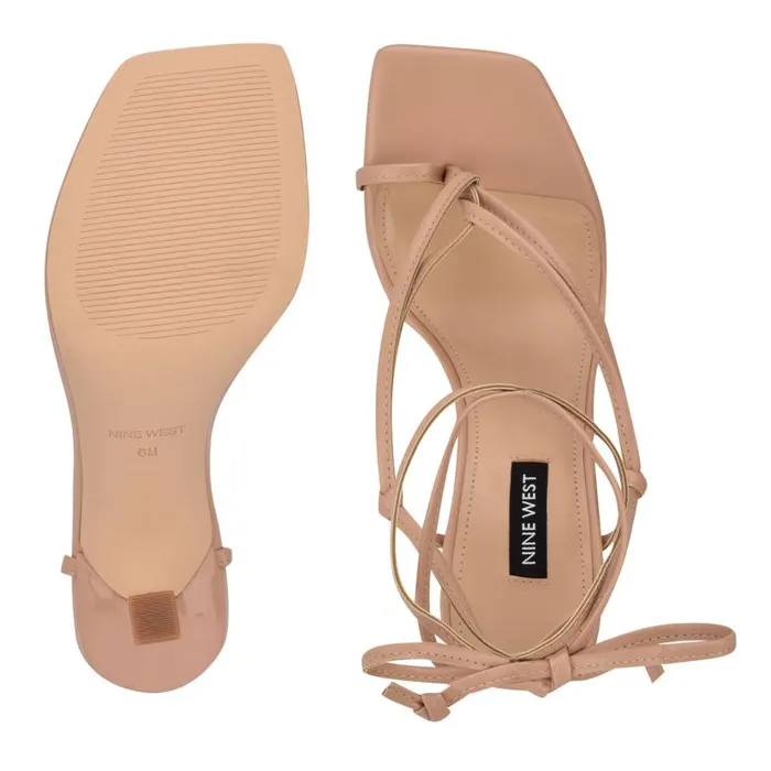 Yippie Ankle Wrap Heeled Sandal Warm Blush Women Nine West Sandals