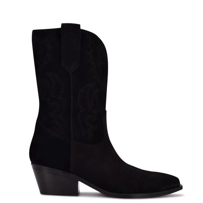 Yodown Western Booties Black Suede Women Nine West Boots and Booties