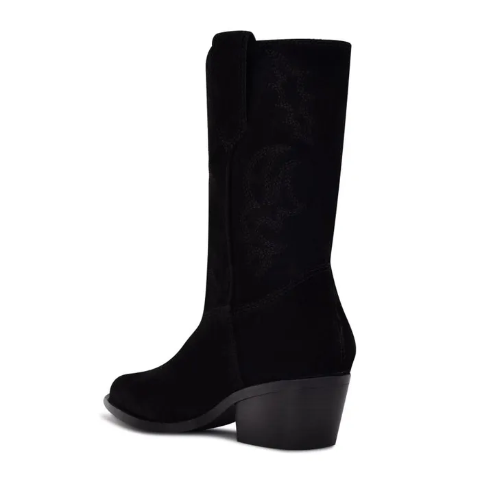 Yodown Western Booties Black Suede Women Nine West Boots and Booties