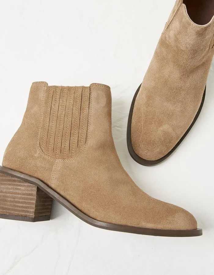 Zara Block Heel Chelsea Boot Tan Women FatFace Boots