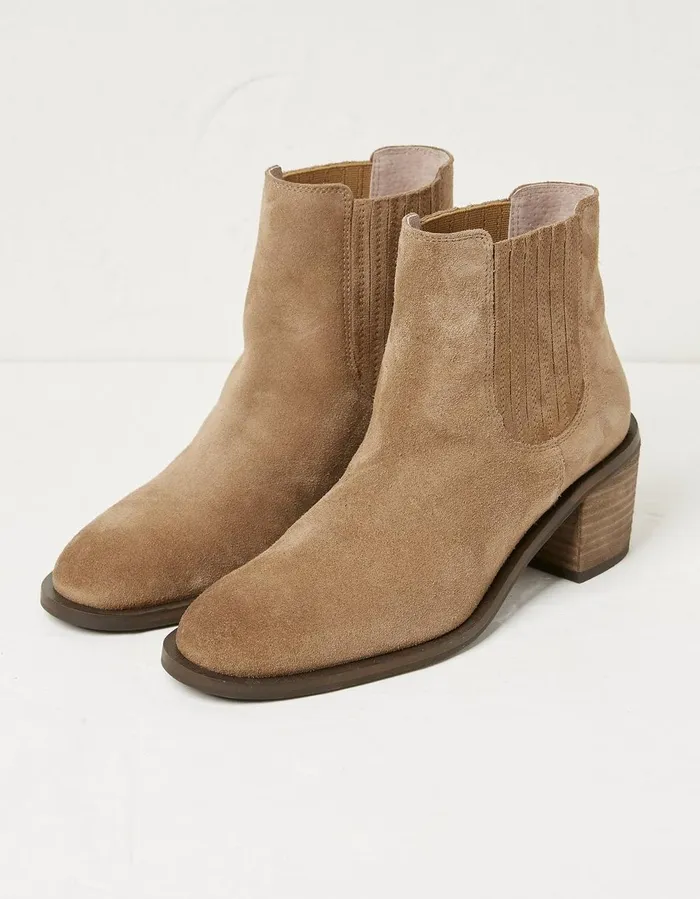 Zara Block Heel Chelsea Boot Tan Women FatFace Boots