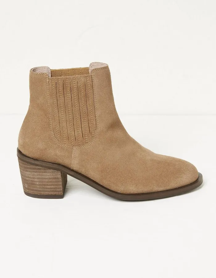 Zara Block Heel Chelsea Boot Tan Women FatFace Boots